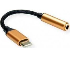 Adapteris USB Roline USB-C – lizdas 3,5 mm Auksinis (12.03.3223)