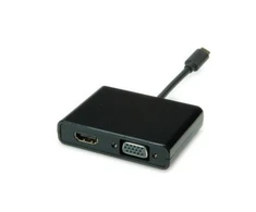 Secomp STANDARD USB adapteris C tipo – HDMI/VGA adapteris, vyriška/moteriška, juodas, 0,1 m