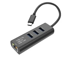 HUB USB Secomp Standartinis USB-C į Gigabit Ethernet konverteris + šakotuvas su 3 prievadais (S1431)