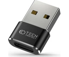 Adapteris USB į USB-C Tech-Protect Ultraboost juodos spalvos