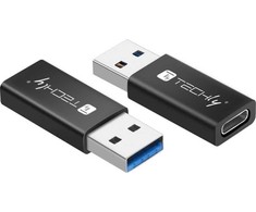 Adapteris USB Techly USB-A - USB-C Juodas (IADAP-USB3-AFT)