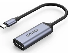 UNITEK V1415C ADAPTERIS USB-C – DisplayPort 1.4 8K 60Hz 15cm ALU