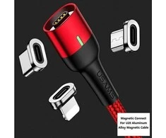 USAMS Adapteris magnetinis U28 lightning bulk sidabrinės spalvos SJ325LNTA