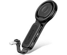 USAMS ADAPTER AU06 2IN1 2X LIGTNING + RING HOLDER Juodas