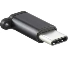 OEM adapteris Micro USB (lizdas) į Type-C (vyras) raktų pakabukas, juodas