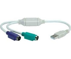 Oem Adapteris USB Value USB-A - PS/2 x2 Pilka