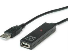 Kabelis USB Value Aktywny USB 2.0 30 m Juodas