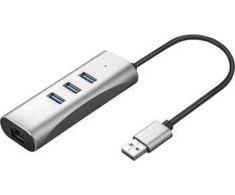 USB šakotuvas Value USB 3.2 Gen 1 į gigabito eterneto keitiklis + 3 prievadų USB šakotuvas