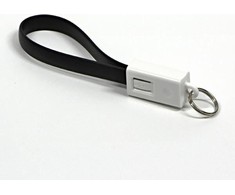 USB laidas (2.0), USB A M - microUSB (M), 49160, 0,2m, juoda, raktų pakabukas, EOL