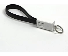 USB laidas (2.0), USB A M - microUSB (M), 49160, 0,2m, juoda, raktų pakabukas, EOL