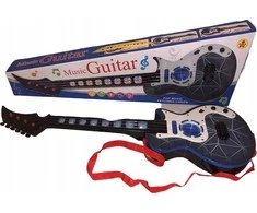 Adar Baterija veikianti gitara su šviesa dėžutėje