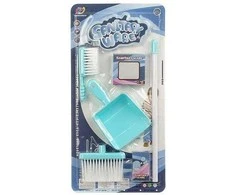 Adar Valymo rinkinys 356764 šepetys su plastikiniu pagaliuku, šiukšliadėžė, maža šluota