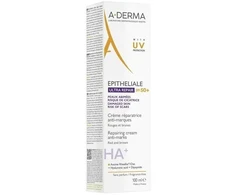 A-Derma Epitheliale Ultra Repair parabenų atkuriamasis dieninis veido ir kūno kremas SPF 50+, 100 ml