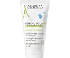A-DERMA Dermalibour+ Barrier Soothing Barrier Kreminis raminantis veido ir kūno kremas, 50 ml