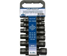 Smūginių sukimo galvučių komplektas Adler 3510.8; 1/2''; 10-24 mm; 13 vnt.