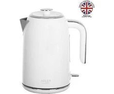 Adler | Virdulys | AD 1341 | Electric | 2200 W | 1.7 L | Nerūdijantis plienas | 360° rotational base | Baltas