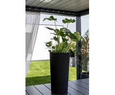 Adoni juodas medvilninis gėlių vazonas su įdėklu 32x57 cm – rankų darbo (adoni-ba-blk-57)