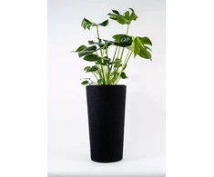 Adoni juodas medvilninis gėlių vazonas su įdėklu 32x57 cm – rankų darbo (adoni-ba-blk-57)