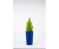 Adoni mėlynas medvilninis gėlių vazonas su įdėklu 22x36 cm – rankų darbo (adoni-ba-blu-36)