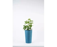 Adoni mėlynas džiuto vazonas su įdėklu 22x36 cm - rankų darbo (adoni-blu-36)
