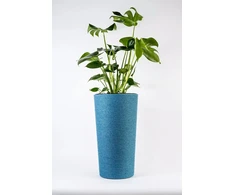Adoni mėlynas džiuto vazonas su įdėklu 32x57 cm - rankų darbo (adoni-blu-57)