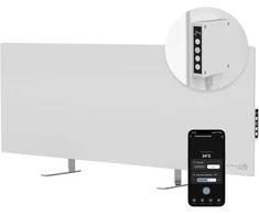 Aeno šildytuvas AENO Premium Eco Smart Heater for AMAZON, 700 W, grūdintas stiklas, infraraudonųjų spindulių + konvekcinis šildymo tipas, kištuko tipas: Europa (E/F tipo), baltas
