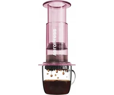 AeroPress – skaidrios rožinės spalvos kavos virimo aparatas