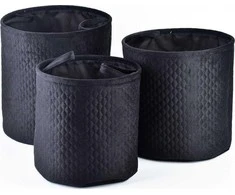 Mondex SARA Juodas KOMPLET 3 KOSZY 38x38x38/34x34x34/30x30x30 cm