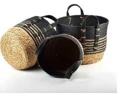 Mondex BALI 3 jūros žolių krepšelių rinkinys 33x33x26/28x28x23/23x23x20cm