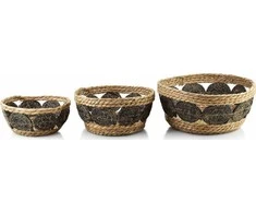 Mondex BALI Komplet 3 KOSZY 30x30x15/27x27x13/21x21x9 cm