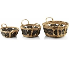 Mondex BALI Komplet 3 KOSZY 30x30x15/27x27x13/21x21x9 cm