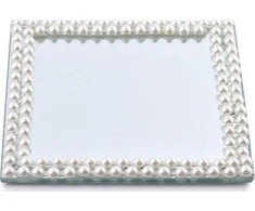 Mondex Veidrodinis padėklas žvakei 15cm,kvadratinis,Margot Pearl