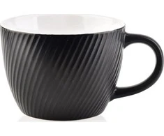 Affek Design SALLY LINES Juodas Puodelis 480ml 11x14.5x8cm