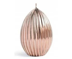 Mondex Candle GORRUOTAS KIAUŠINIS didelis 7,5x10cm rožinis auksinis