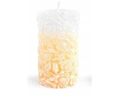 Affek Design Mondex Žvakės cilindras mažas 8x10cm ROSE Kreminis parafinas