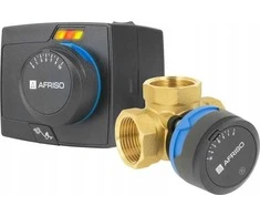 Afriso 3 krypčių rotacinis maišymo vožtuvas ARV 384 Vario ProClick + ARM 343 ProClick pavara, DN25, Rp1", Kvs 4,5-12