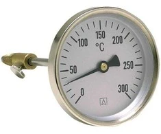 Afriso Bimetalinis dūmų temperatūros matuoklis RT 80, fi80 mm, L 150 mm, 0÷300°C, ax, 2 kl.