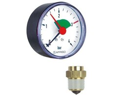 Afriso manometrs 1/4", 80mm 0-4bar horiz.