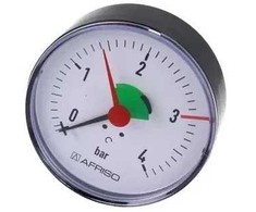 Afriso manometrs 1/4", 80mm 0-4bar horiz.