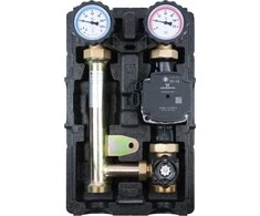 Afriso MK DN25 siurblių grupė su 3 krypčių maišymo vožtuvu su Grundfos UPM3 HYBRID 25-70 siurbliu. (DWZ)