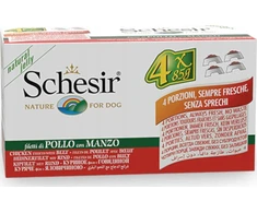 Agras Pet Foods Drėgnas Šunų Maistas - Schesir Vištiena Su Jautiena Želė 4 x 85g
