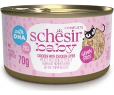 Agras Pet Foods SCHESIR Baby vištiena su kepenėlėmis sultinyje - šlapias kačiukų maistas - 70 g
