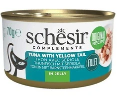 SCHESIR Complements tunas su geltonuodegėmis drebučiuose - šlapias kačių ėdalas - 70 g