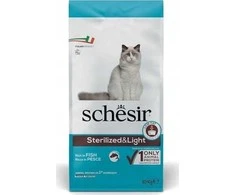 Agras Pet Foods Sausas Kačių Maistas - SCHESIR Adult Sterilized &amp; Light, Turtingas Žuvimi 10kg
