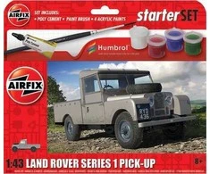 Airfix Land Rover Series 1 Pick-Up 1/43 dovanų rinkinys su dažais ir klijais