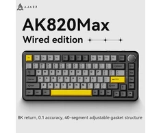 Ajazz AK820 MAX mechaninė žaidimų klaviatūra su magnetiniais jungikliais - juoda-pilka-geltona RGB
