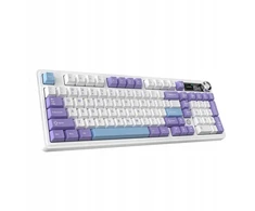 Ajazz AK980 dovanų jungiklio mechaninė žaidimų klaviatūra-V2-balta-modelis-su ekranu RGB