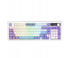 Ajazz AK980 dovanų jungiklio mechaninė žaidimų klaviatūra-V2-balta-modelis-su ekranu RGB