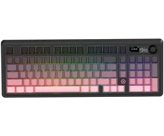 Ajazz AK980 dovanų jungiklis V2 mechaninė žaidimų klaviatūra rožinis gradiento modelis su RGB ekranu