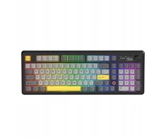 Ajazz AK980-V2 mechaninė žaidimų klaviatūra su dovanų jungikliais, juodos spalvos, su RGB ekranu